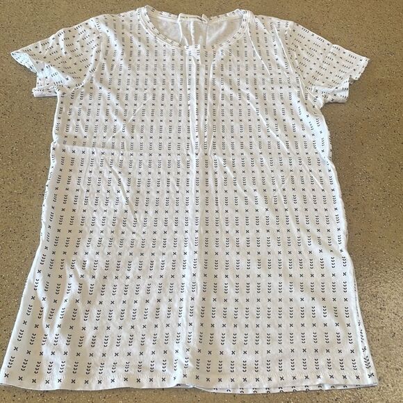 Rag & Bone Jeans Tissue Weight White Printed T-Shirt sz XS - Picture 5 of 15